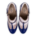 Blue Velvet Ankle Strap Heels