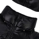 Jet Black Nylon Snap Off Hood Puffer Vest