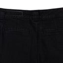 Black Big Tuck Denim Trousers