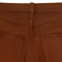 Brown Mask Hi Red Straight Leather Jeans