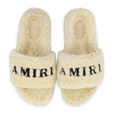Tan Shearling Fur Logo Slippers