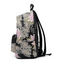 Black Hibiscus Jacquard Backpack