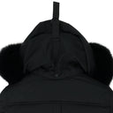 Black / Black Ladriere Shearling Trim Bomber Jacket