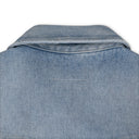 Blue Sleeveless Distressed Denim Shirt