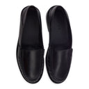 Black Gathered Slip On Loafers