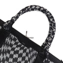 Black Wavy Houndstooth Weekender Bag