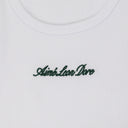 White Embroidered Logo Tank Top