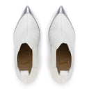 White/Silver Leather Chelsea Boots