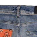 Blue Vintage Bandana Patch Skinny Jeans