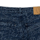 Blue Graffiti Straight Leg Jeans
