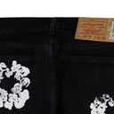 Black Cotton Wreath Jeans