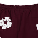 Burgundy Cotton Wreath Sweatshorts