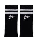 Black/White Varsity Script Sock