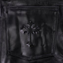 Black Leather Cut Pants