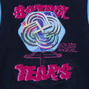Navy Bstroy Tears Logo Varsity Jacket