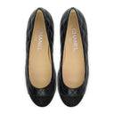 Black CC Toe Cap Ballerina Flats