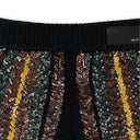 Black Braided Bandana Shorts