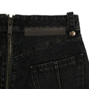 Black Denim Distressed Hem Short Pants
