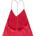 Red Silk Studded Slip Dress