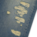 Mid Indigo Repair Destroy Baggy Fit Jeans
