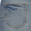 Mid Indigo Manganese Paint EMB Straight Jeans