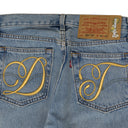 Light Wash DT Script Jeans