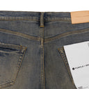 Indigo Oil Repair Slim Straight Jeans