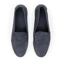BLUE ELTHAM SMOOTH OILED PULL UP LOAFERS