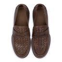BROWN EDOARDO STORM CUIR LOAFERS
