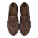 BROWN EDOARDO STORM CUIR LOAFERS