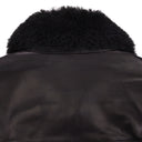 Black Oakland Wreath Winter Leather Coat