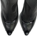 BLACK NAPPA STRETCH POINTED TOE PUMPS