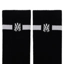 Black/White MA Embroidery Patch Socks