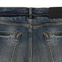 Blue Skinny Shadow Seam Coated Jeans