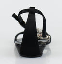 Black Crick Raso Doppiato Satin Black Sandals