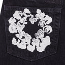 Black Cotton Wreath Jeans