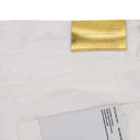 Off White Jacquard Straight Fit Jeans