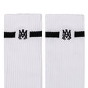Black/White MA Embroidery Patch Socks