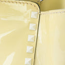 YELLOW ROCKSTUD TRAPEZE MEDIUM TOTE BAG