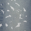 Mid Indigo Manganese Paint EMB Straight Jeans