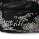 Black Hibiscus Jacquard Backpack