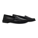 Black Gathered Slip On Loafers