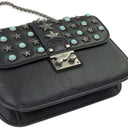 BLACK GLAM LOCK STAR STUDDED SHOULDER BAG
