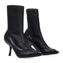 BLACK NAPPA STRETCH POINTED TOE PUMPS