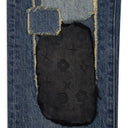 Mid Indigo Vintage Heavy Patch Repair Skinny Jeans