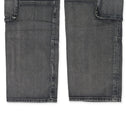 Aged Black Loose Straight Cargo Pants