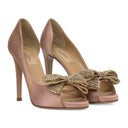 PINK POUDRE (P45) GARAVANI SCARPE CRYSTAL BOW HEELS