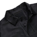 Black Leather Short Sleeve Polo