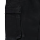 Black Coated Cargo Flare Jeans