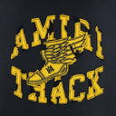 Black Logo Appliqué Cotton Short Sleeves Sweatshirt